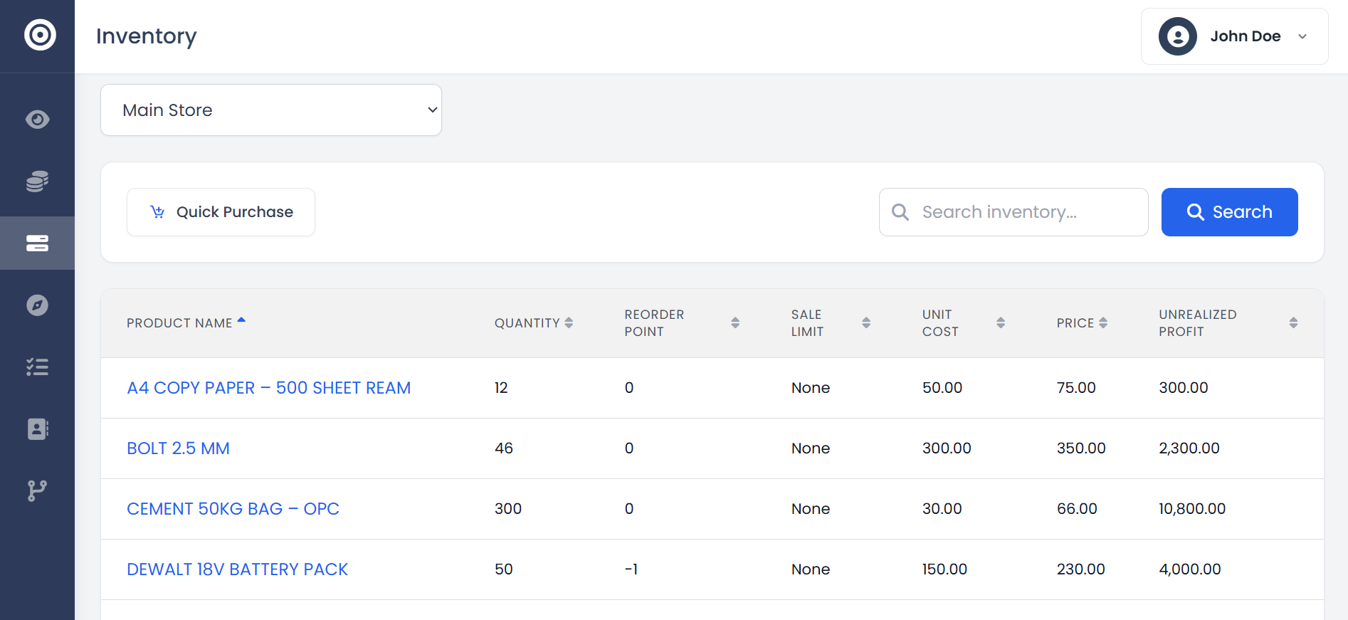 Inventory tracking in Obsidyun